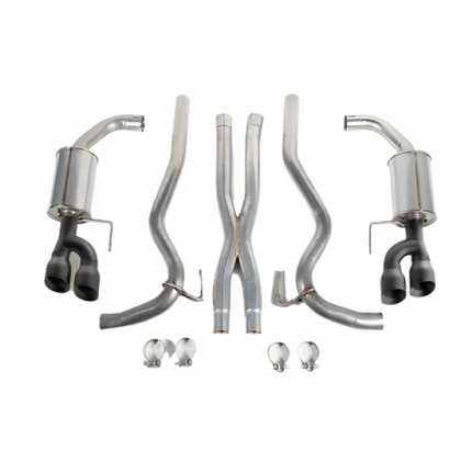 Roush 18-23 Mustang 5.0L V8 Black Tip Cat Back Exhaust Kit (Quad Tip Non-Active)