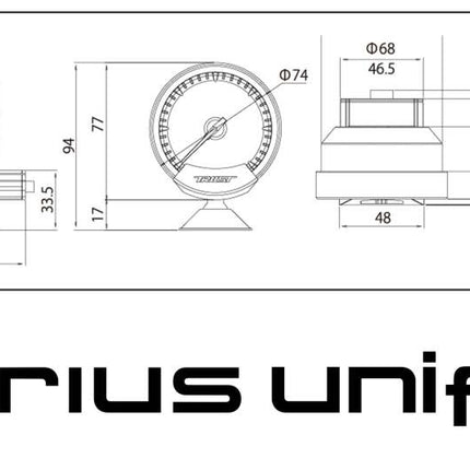 GReddy Sirius Unify Oil Pressure Gauge Set (Sirius Meter w/Oil Press Sensor Set & Vision Disp)