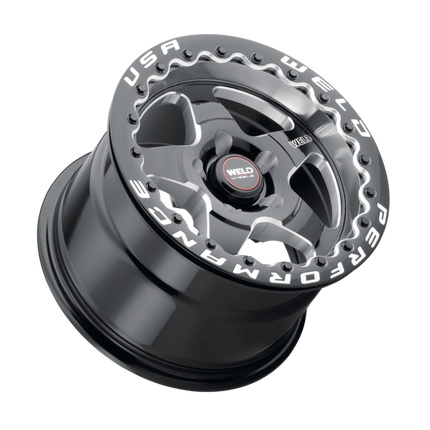 Weld Ventura Beadlock 15x10 / 5x120.65 BP / 45 Offset / 7.27 BS / 78.1 Bore - Gloss Black MIL - DIA
