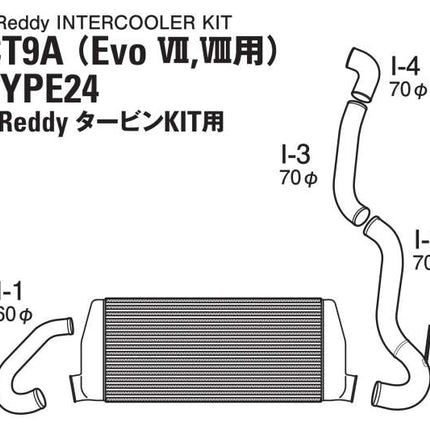 GReddy 05-07 Mitsubishi Evolution 9 (CT9A) Intercooler Kit L600/ H284 / W66 mm