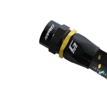 GReddy AN10 Straight Swivel Hose End - Black/Gold Anodized