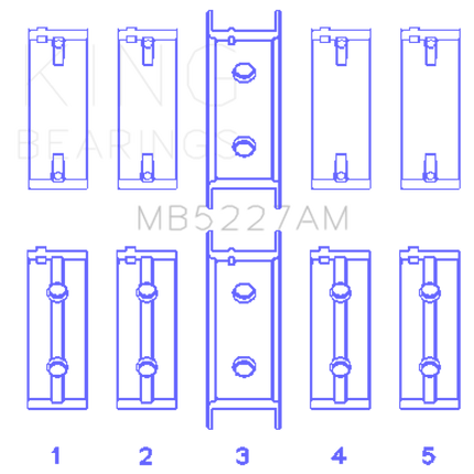 King Engine Bearings Mitsubishi 4G63/4G63T (92) (Size +0.50mm) Main Bearing Set