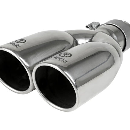 aFe Takeda 304 Stainless Steel Clamp-on Exhaust Tip Polished 2-1/2ininlet x 3-1/2in Outlet X 12in L
