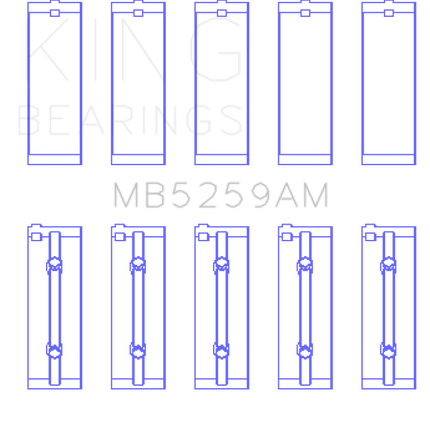 King Engine Bearings Honda B18A1 (Size +0.50mm) Main Bearing Set