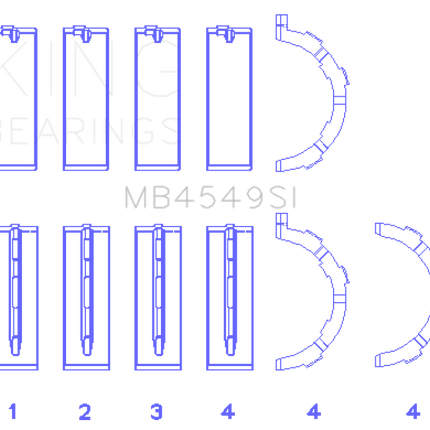 King Engine Bearings Ford Ecoboost 3.5L V6 (Size +0.25mm) Main Bearing Set