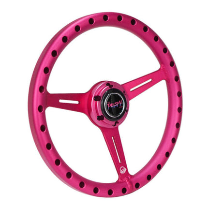 NRG Aluminum Steering Wheel 330mm - Extra Light - Ergonomic Grip - Anadized Pink
