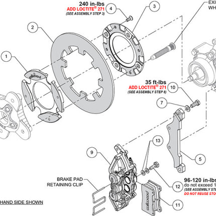 Wilwood kit rear UTV race polaris rzr xp turbo 2016-21 11.25 rotor ANO