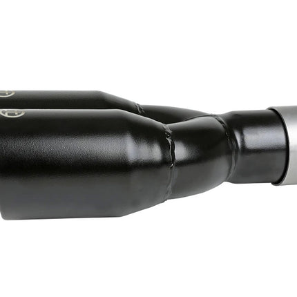 aFe Takeda 304 Stainless Steel Clamp-on Exhaust Tip Black 2-1/2ininlet x 3-1/2in Outlet X 12in L
