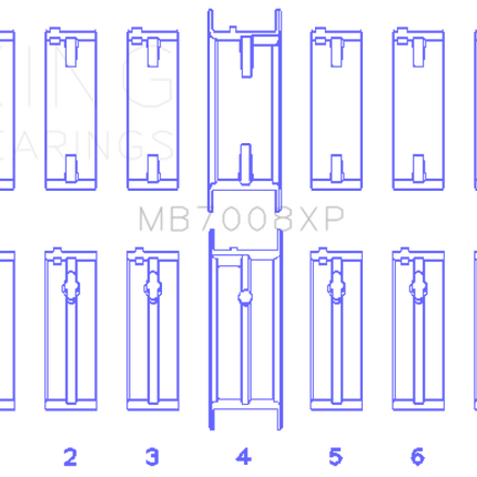 King Engine Bearings Nissan 2.5L RB25DET 24V (Size .025) Performance Main Bearing Set