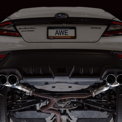 AWE Tuning 22-25 Subaru VB WRX Track Edition Axle-Back Exhaust - Chrome Silver Tips