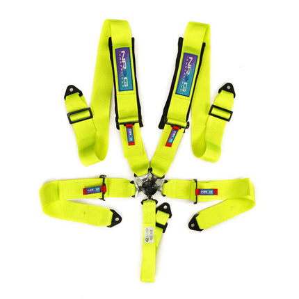 NRG SFI 16.1 5Pt 3 Inch Seat Belt Harness with Pads / Cam Lock - Neon Green