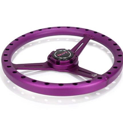 NRG Aluminum Steering Wheel 330mm - Extra Light - Ergonomic Grip - Anadized Purple