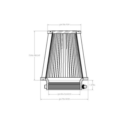aFe POWER Universal Clamp-On Air Filter w/ D2 Dura-Dry Media - 4.5in F x 7in B x 4.75in T x 7in H
