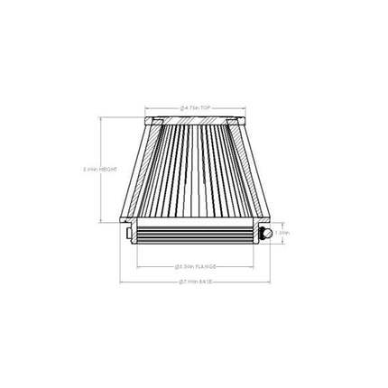 aFe POWER Universal Clamp-On Air Filter w/ D2 Dura-Dry Media - 5.5in F x 7in B x 4.75in T x 5in H