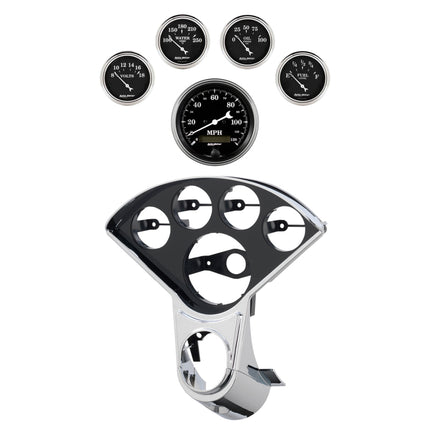Autometer Old Tyme Black Direct Fit Dash Kit 55-59 Chevy Truck (1 x 3-3/8in. / 4 x 2-1/16in.)