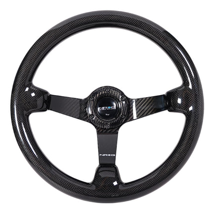 NRG Carbon Fiber Steering Wheel (350mm) Deep Dish - Full Carbon