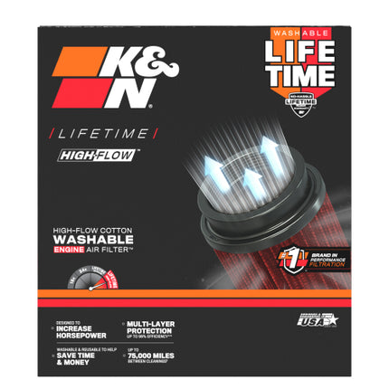 K&N Universal Air Filter 4in Flg 8-1/2in B 5in T 8in H Gen 3
