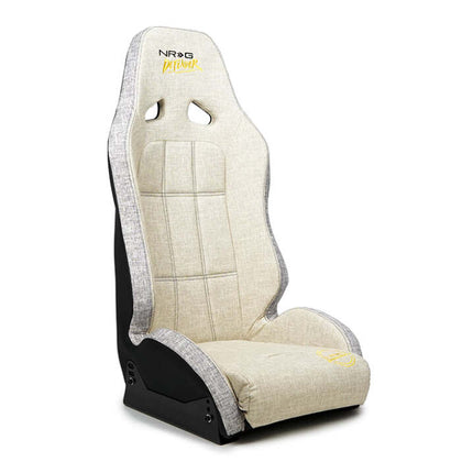 NRG Defender Water Resistant Steel Frame Susp. Seat - Tan w/ Sand Trim/Defender Logo/Side Bracket