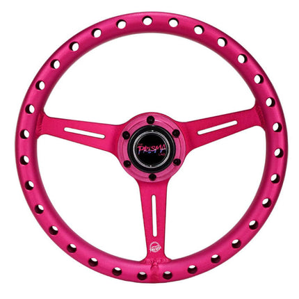 NRG Aluminum Steering Wheel 330mm - Extra Light - Ergonomic Grip - Anadized Pink