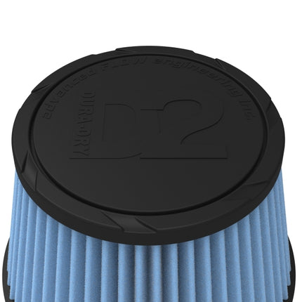 aFe POWER Universal Clamp-On Air Filter w/ D2 Dura-Dry Media - 6in F x 7.5in B x 5.5in T x 5in H