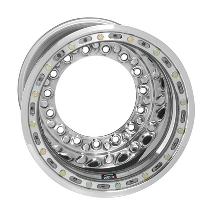 Weld Wide 5 XL - 15X10 / 5X10.25mm BP / 5in BS - Polished Wheel Black Outer Beadlock
