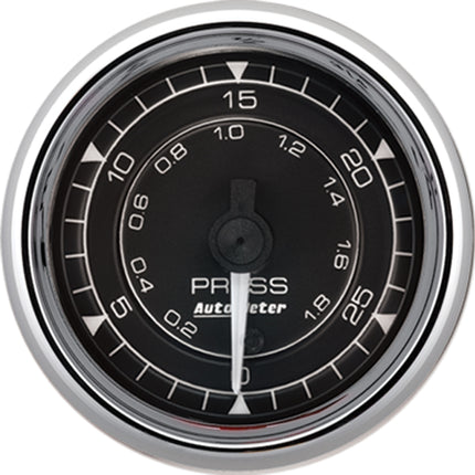 AutoMeter Chrono 2-1/16in 30PSI Digital Stepper Motor Pressure Gauge - Chrome