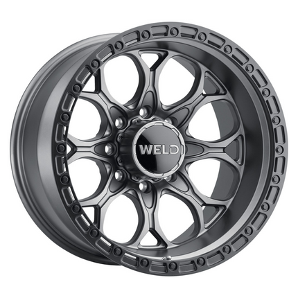 Weld Off-Road W107 20X10 Ledge 8 8X180 ET-18 BS 4.75 Satin Gun / Black Ring 124.3