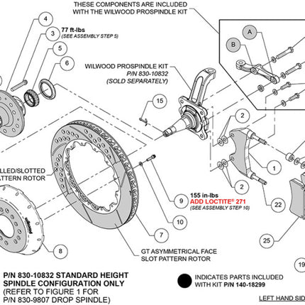 Wilwood kit front XRS6R wwe pro spindle 13.00 rotor GT