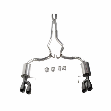 Roush 18-23 Mustang 5.0L V8 Black Tip Cat Back Exhaust Kit (Quad Tip Non-Active)