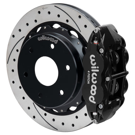 Wilwood 03-08 Audi A4 FNSL4R Rear Big Brake Kit 12.88in Drilled & Slotted Rotor - Black
