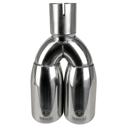 aFe Takeda 304 Stainless Steel Clamp-on Exhaust Tip Polished 2-1/2ininlet x 3-1/2in Outlet X 12in L