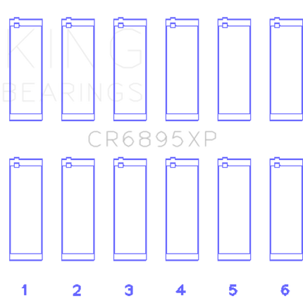 King Engine Bearings Ford EcoBoost 3.5L V6 Connecting Rod Bearing Set (Set of 6)