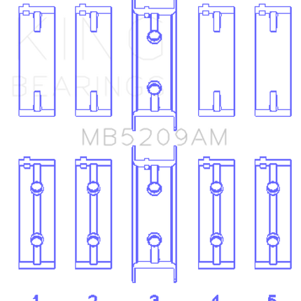 King Engine Bearings Mitsubishi 4G63/64/DOHC (Size +0.25mm) Main Bearing Set