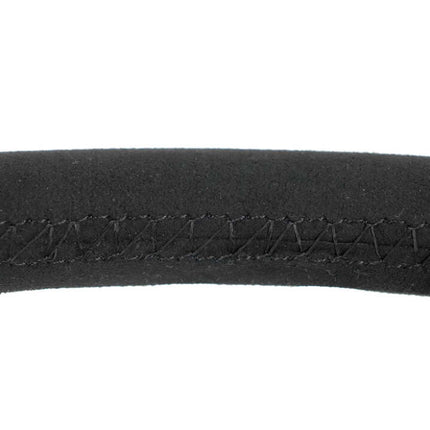 NRG Reinforced Stealth Wheel (380mm) 3 Spoke Center - 1in Deep Dish - Vegan Suede Red Stitch