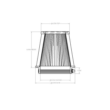 aFe POWER Universal Clamp-On Air Filter w/ D2 Dura-Dry Media - 5in F x 6.5in B x 4.75in T x 6in H