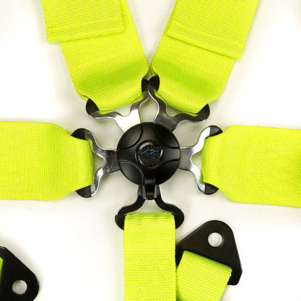 NRG SFI 16.1 5Pt 3 Inch Seat Belt Harness with Pads / Cam Lock - Neon Green