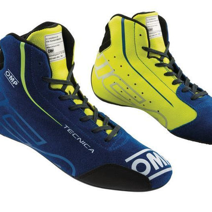 OMP TECNICA SHOES my2025 FIA 8856-2018 BLUE / YELLOW SZ 47