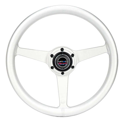 NRG Aluminum Steering Wheel 330mm - Heritage Solid Spoke - Ergonomic Grip - Anadized Silver