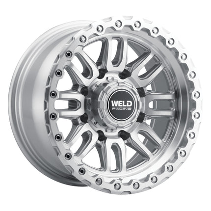 Weld Off-Road Swift 17x9in - 8x165.1 BP - ET-12 - 125.1mm CB - Gloss Silver Machined Wheel & Ring