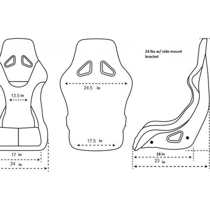 NRG FRP Fiber Glass Bucket Seat (Red) - XLarge