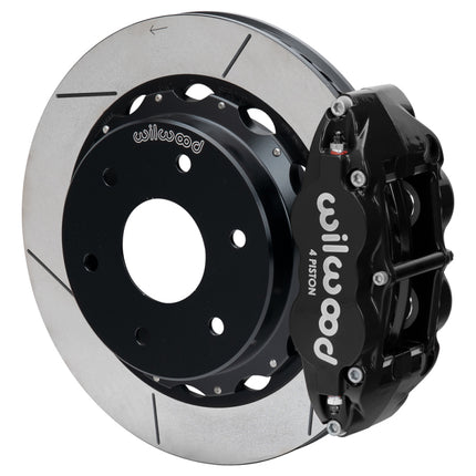 Wilwood 03-08 Audi A4 Forged Narrow Superlite 4R Rear Big Brake Kit 12.88in Slot Rotor - Black