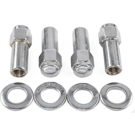 Weld Closed End Lug Nuts 12mm x 1.5 Thread Shank Seat - Chrome (4 Pack)