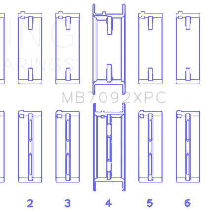 King Engine Bearings Nissan RB26DETT 24V Coated Performance Main Bearing Set - Size STD