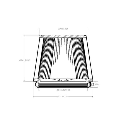 aFe Magnum FORCE Intake Replacement Air Filter w D2 Dry Media 7-1/8in x(8-3/4x8-3/4)in x7in x6-3/4in