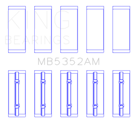 King Engine Bearings Renault K9K/K4M (Size +0.50mm) Main Bearing Set