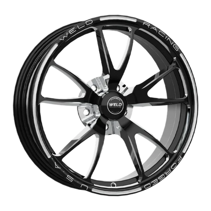 Weld Full Throttle 1-Piece 15x3.5 / Strange Spindle / 1.75in BS Gloss Black Milled Wheel - Non-BL