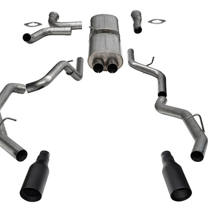Corsa 25-26 RAM 1500 RHO Crew Cab 3.0L Turbo Cat-Back Dual Rear Exit w/ 5in Single Black Pro Series