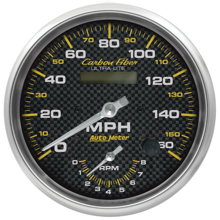 AutoMeter 160mph & 8k RPM Electric Program 5in. Carbon Fiber Gauge Tach/Speedo