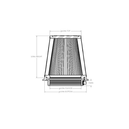 aFe Momentum Intake Replacement Air Filter w/ D2 Dura-Dry Media 4-1/2in F x6in B x4-1/2in T X 6in H