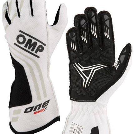 OMP ONE EVO X GLOVES FIA 8856-2018 ORANGE / BLACK SZ XS